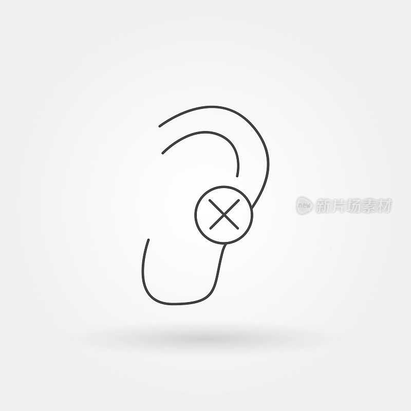 deaf single isolated icon with modern line or outline style vector